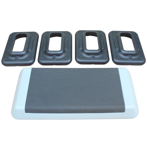 Adjustable Exercise Step Platform with 4 Stackable Risers S825337