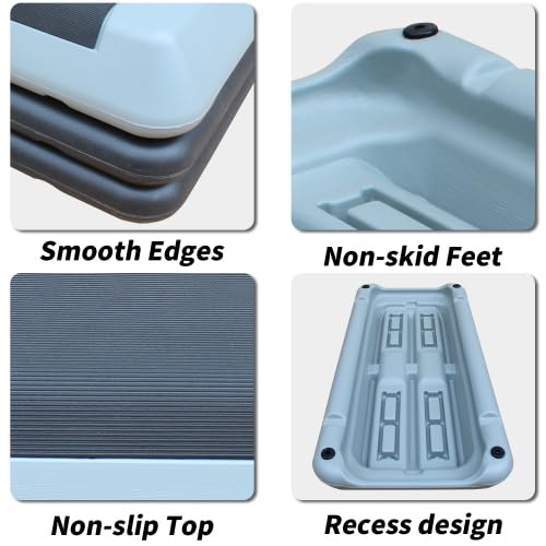 Adjustable Exercise Step Platform with 4 Stackable Risers S825337