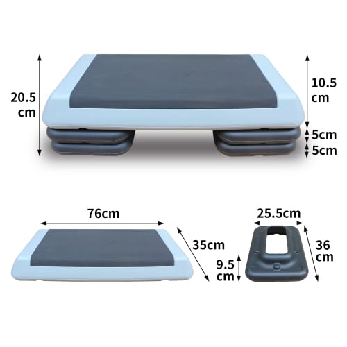 Adjustable Exercise Step Platform with 4 Stackable Risers S825337