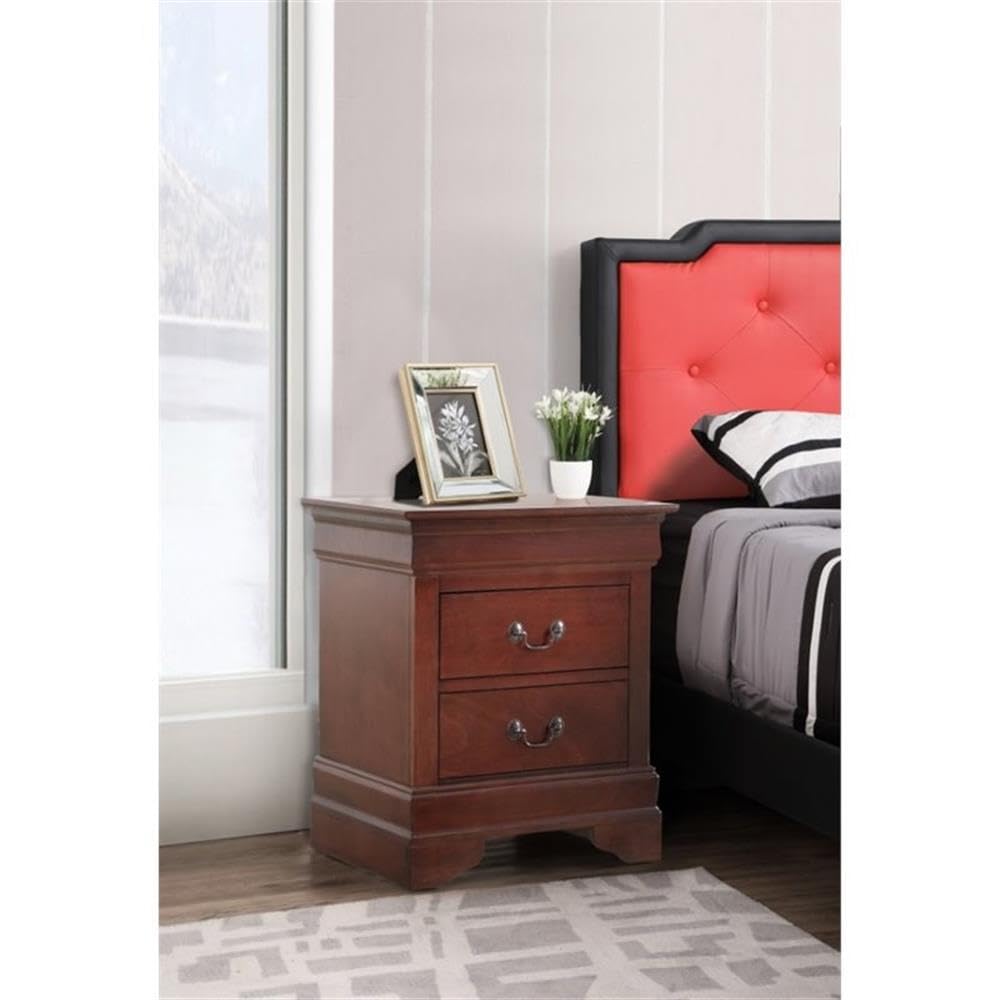 2 Drawer Wood Nightstand U7103