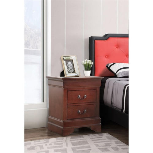 2 Drawer Wood Nightstand U7103
