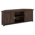 58" Rustic Wood Corner TV Stand, Dark Walnut Z958075