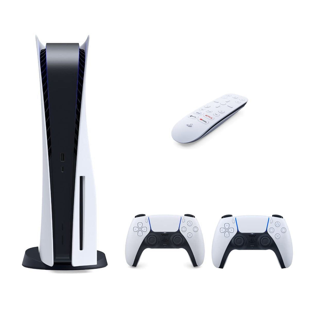 PS5 Disc Edition Gaming Console System Bundle with Extra Dualsense Controller and Media Remote D976644