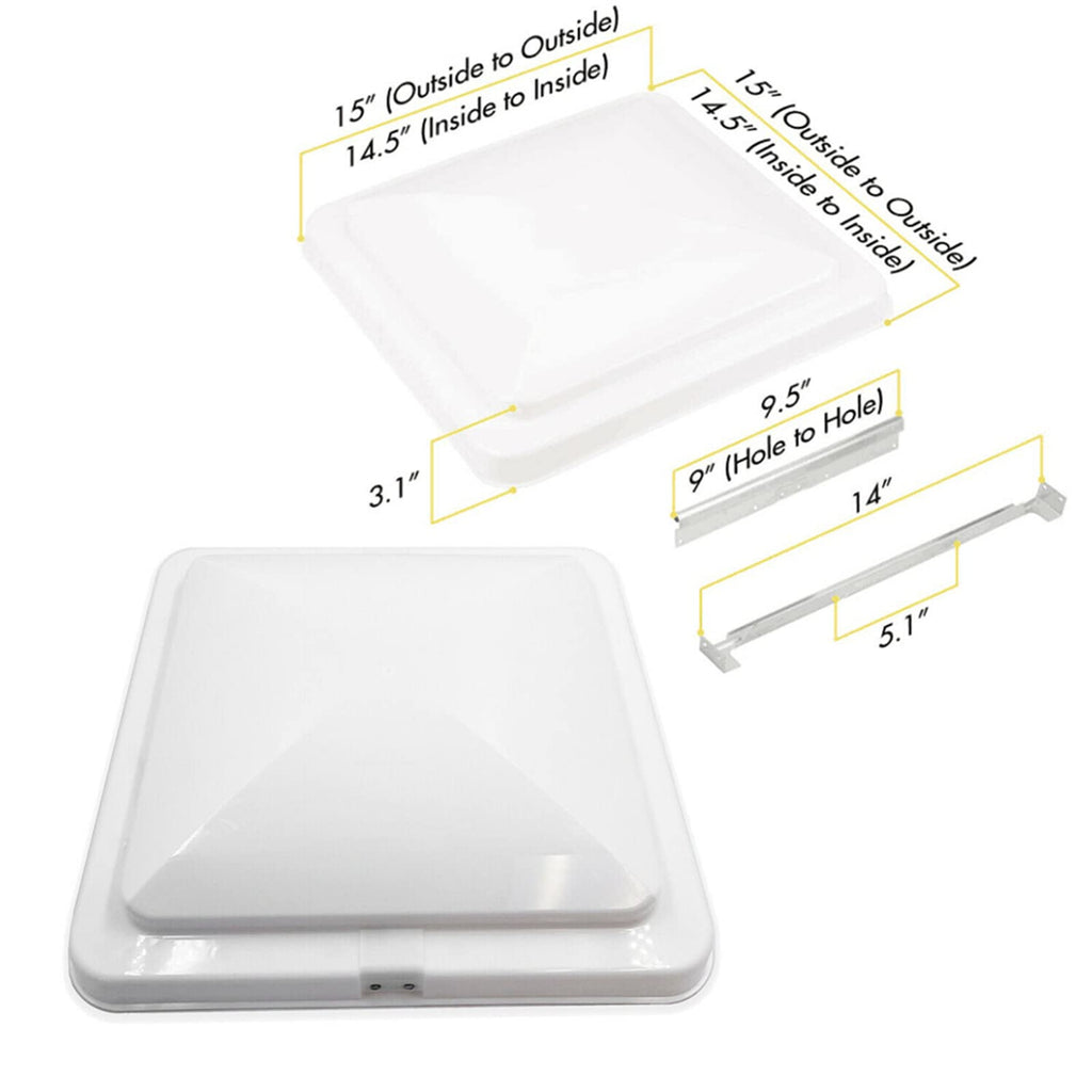 14" x 14" UV-Stabilized Rust-Resistant White RV Vent Cover B287422