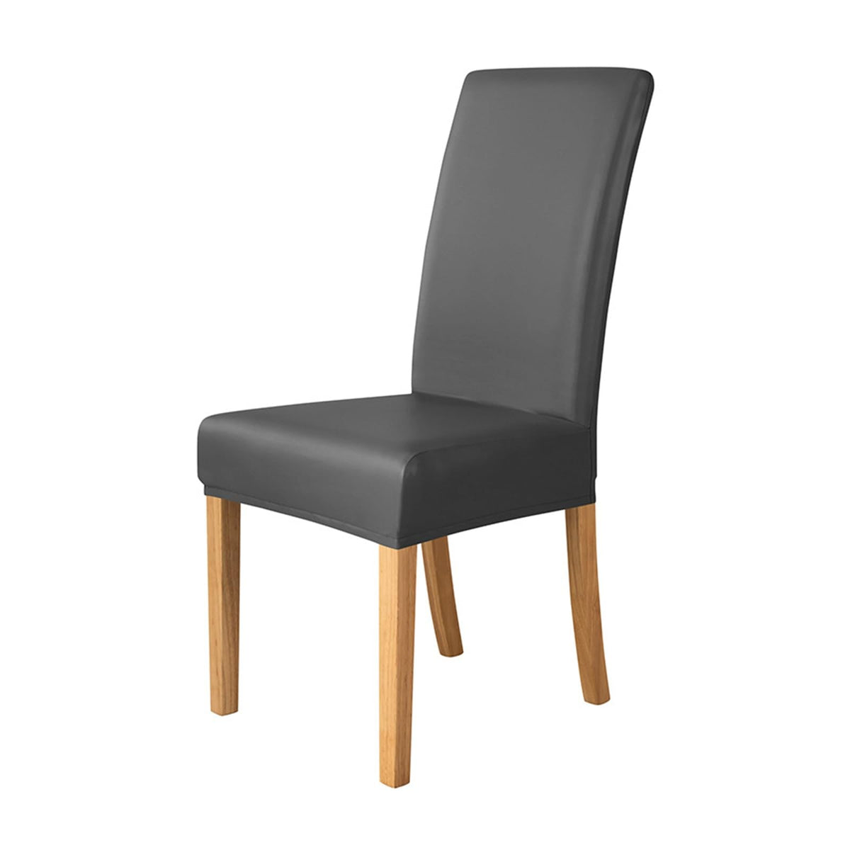 Black 2PCS Waterproof PU Leather Dining Chair Covers Y845479