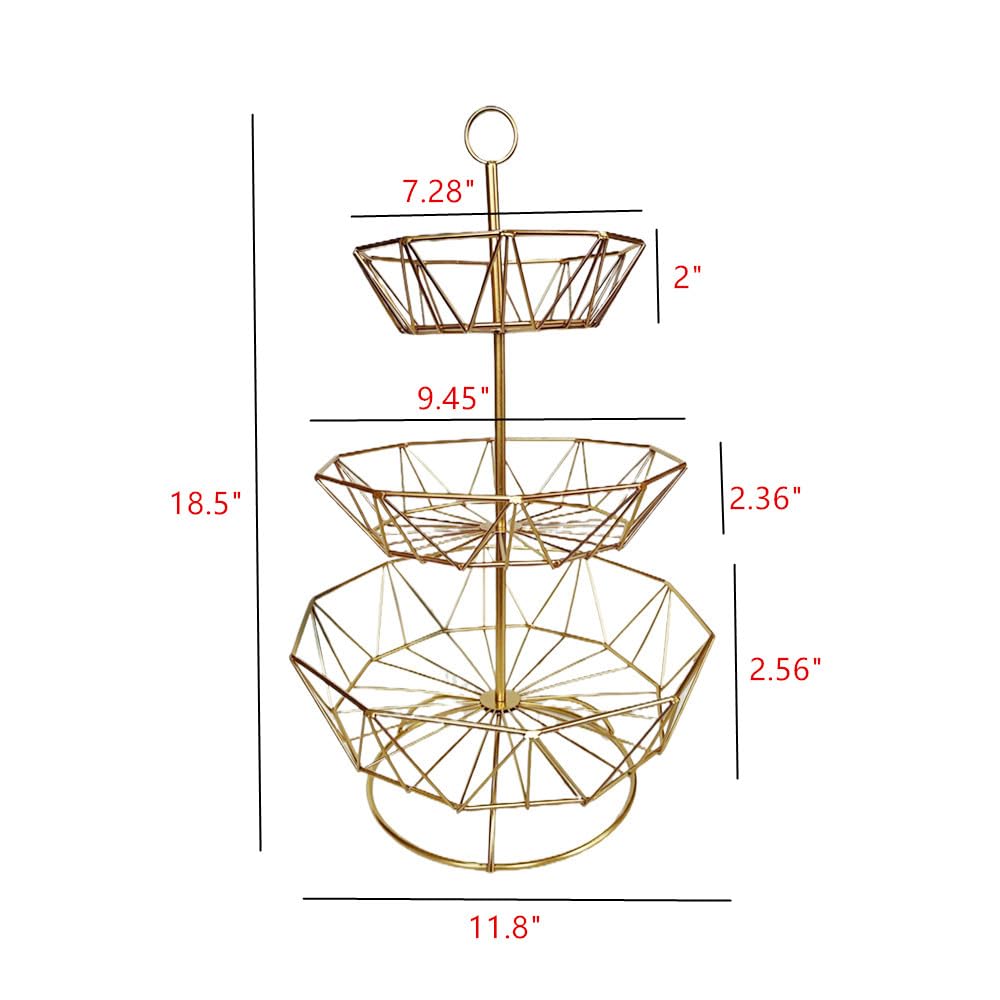 3 Tier Metal Wire Fruit Basket Stand T79101