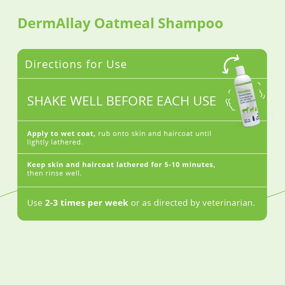 Oatmeal Shampoo for Dogs, Cats and Horses, 12 Fl Oz Y34892