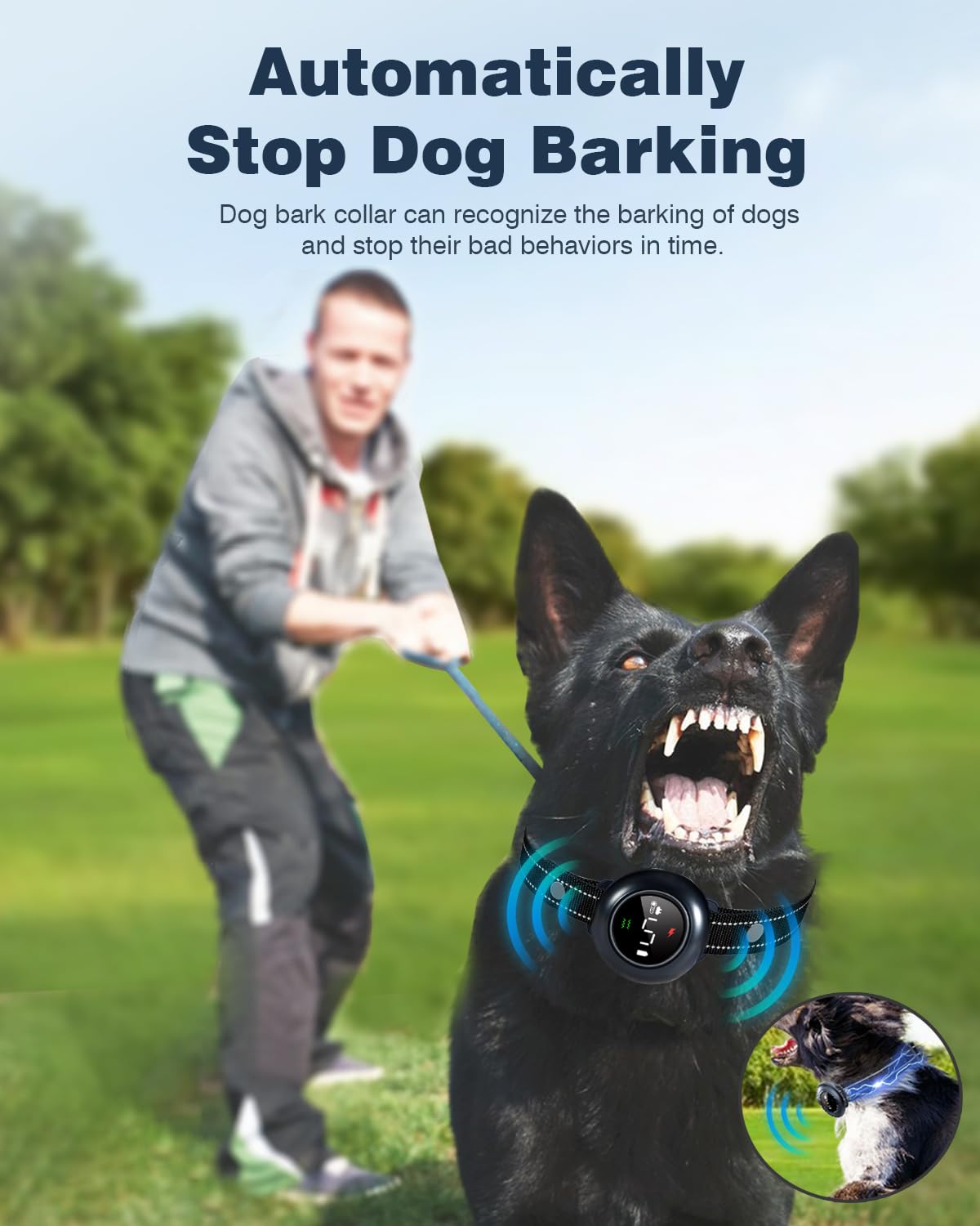2-in-1 Dog Shock Collar & Dog Bark Collar IP67 Waterproof Y242779