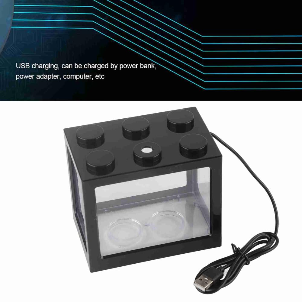 Mini USB LED Aquarium Fish Bowl Plastic Tank with White Light H616094