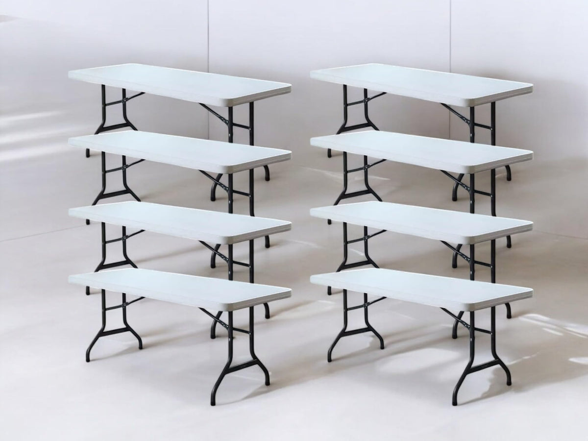 6 Foot Folding Table Set of 8 Q4727