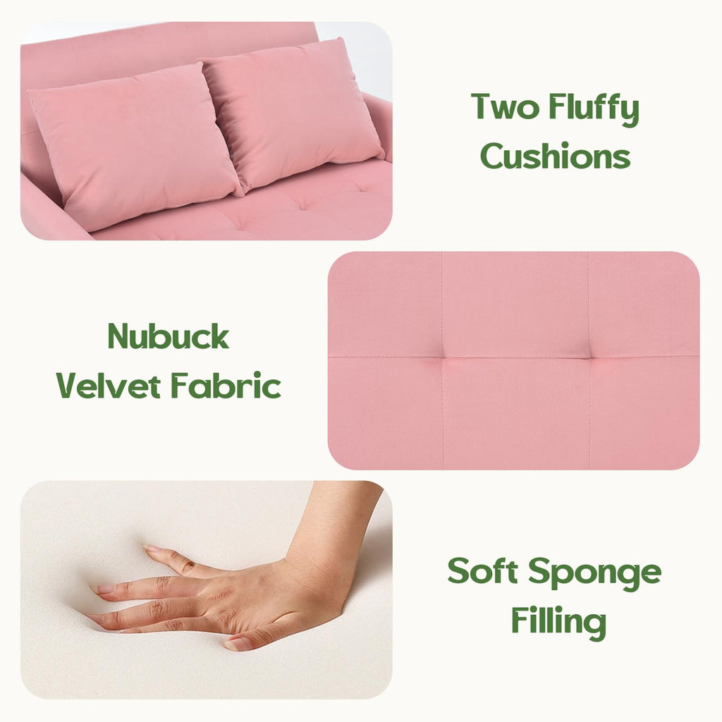 Pink Convertible Sleeper Sofa Bed D694