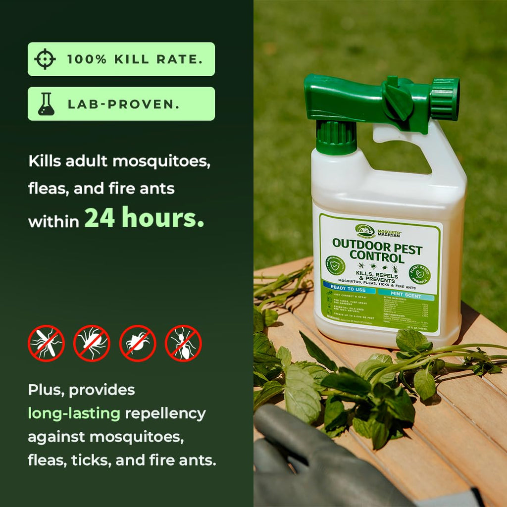 Outdoor Pest Spray with Hose End Sprayer 32 OZ Mint T2617