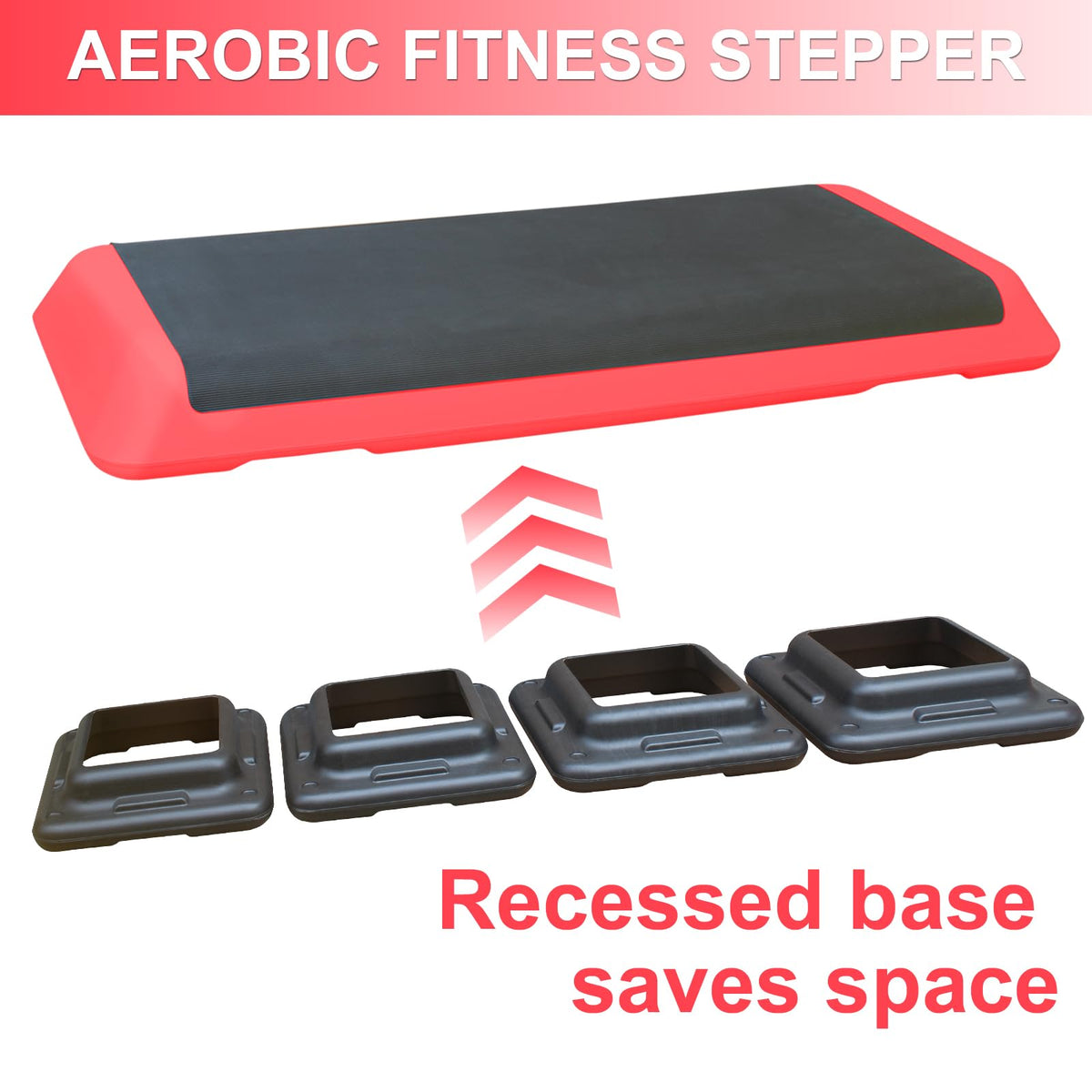 Height Adjustable Aerobic Step Platform with Risers I16794