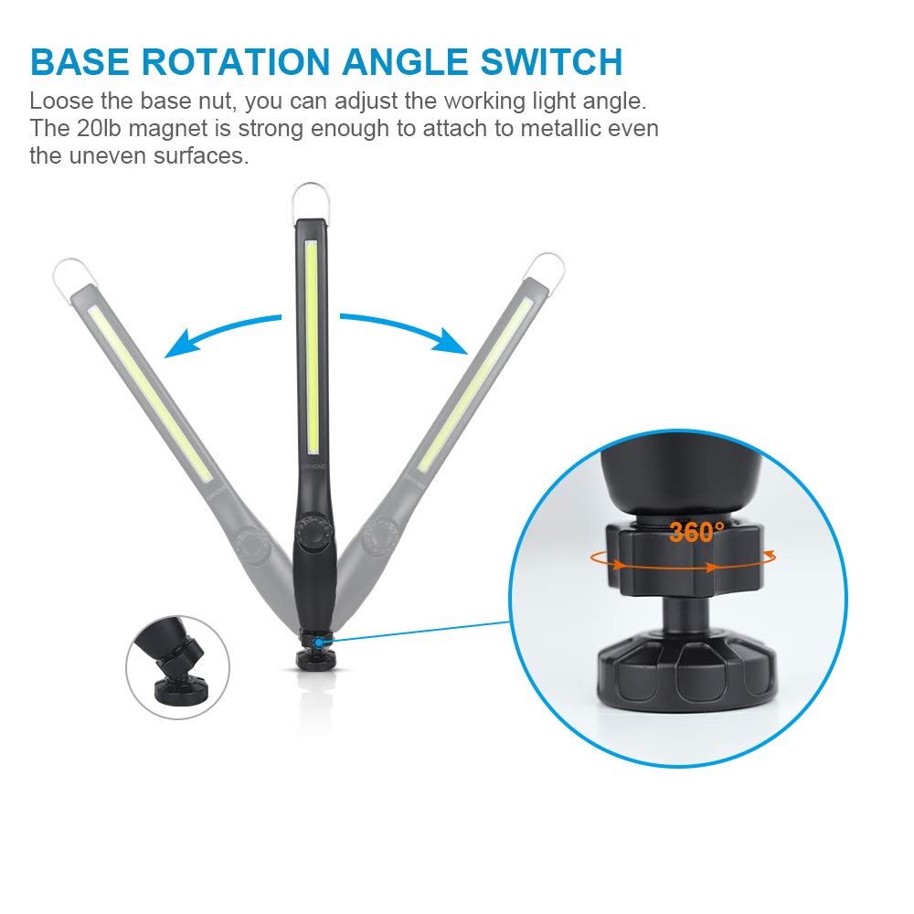 800 lumens 3300mAh Rechargeable Magnetic LED Work Light 2 Pack W7568