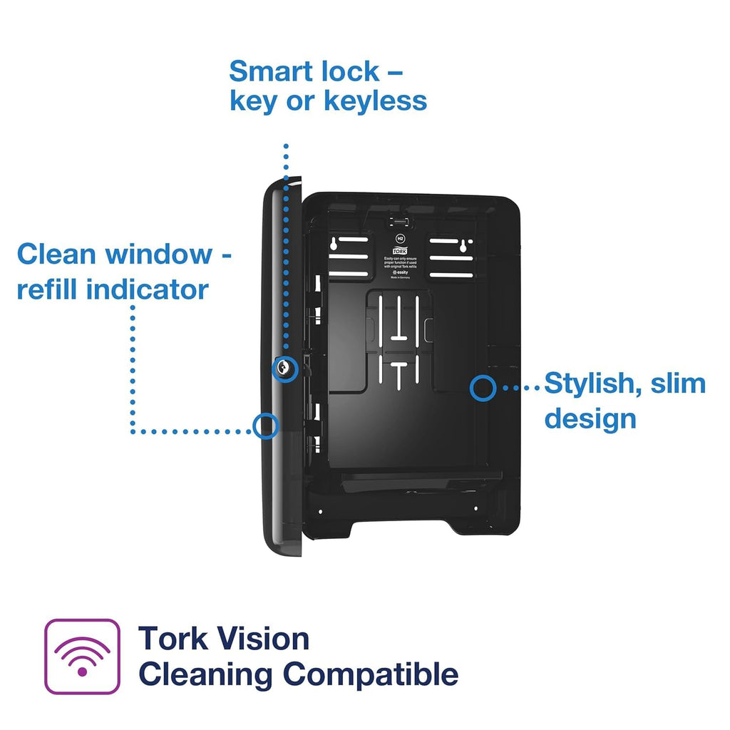 Black Multifold Hand Towel Dispenser with Multifold Hand Towel D65662