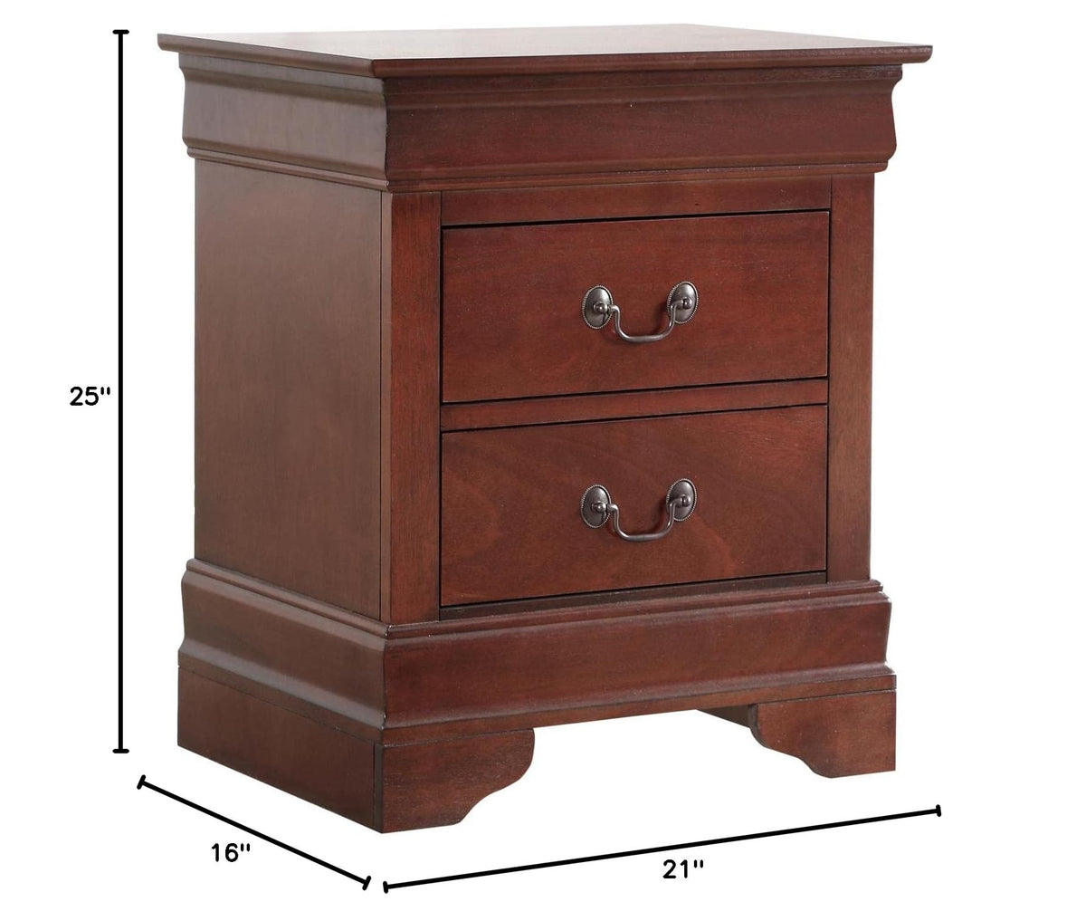 2 Drawer Wood Nightstand U7103