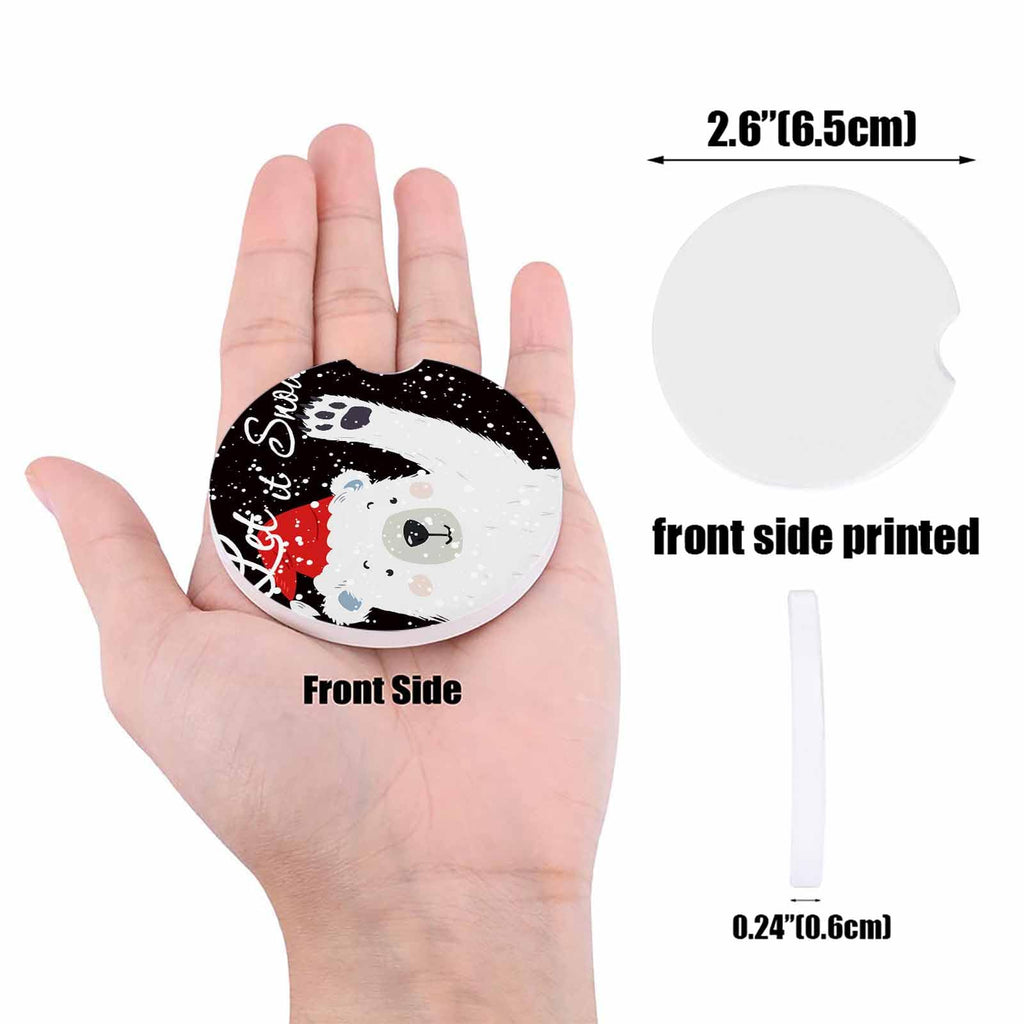 Black Ceramic Car Coasters 6 Piece Set D69843