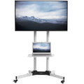 Mobile TV Cart for 32 to 83 inch Screens up to 110 lbs, White O6006