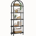 5 Tier Arched Wooden Bookshelf Metal Frame C6430