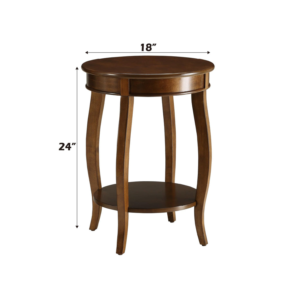 Round Accent Table with Storage Shelf F141