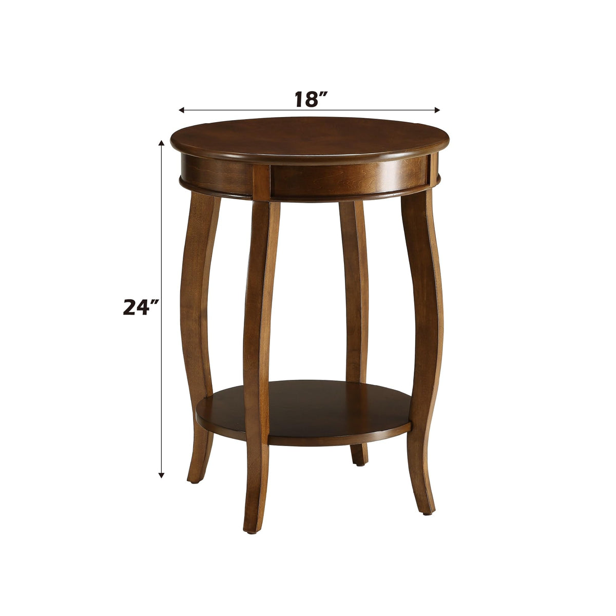 Round Accent Table with Storage Shelf F141