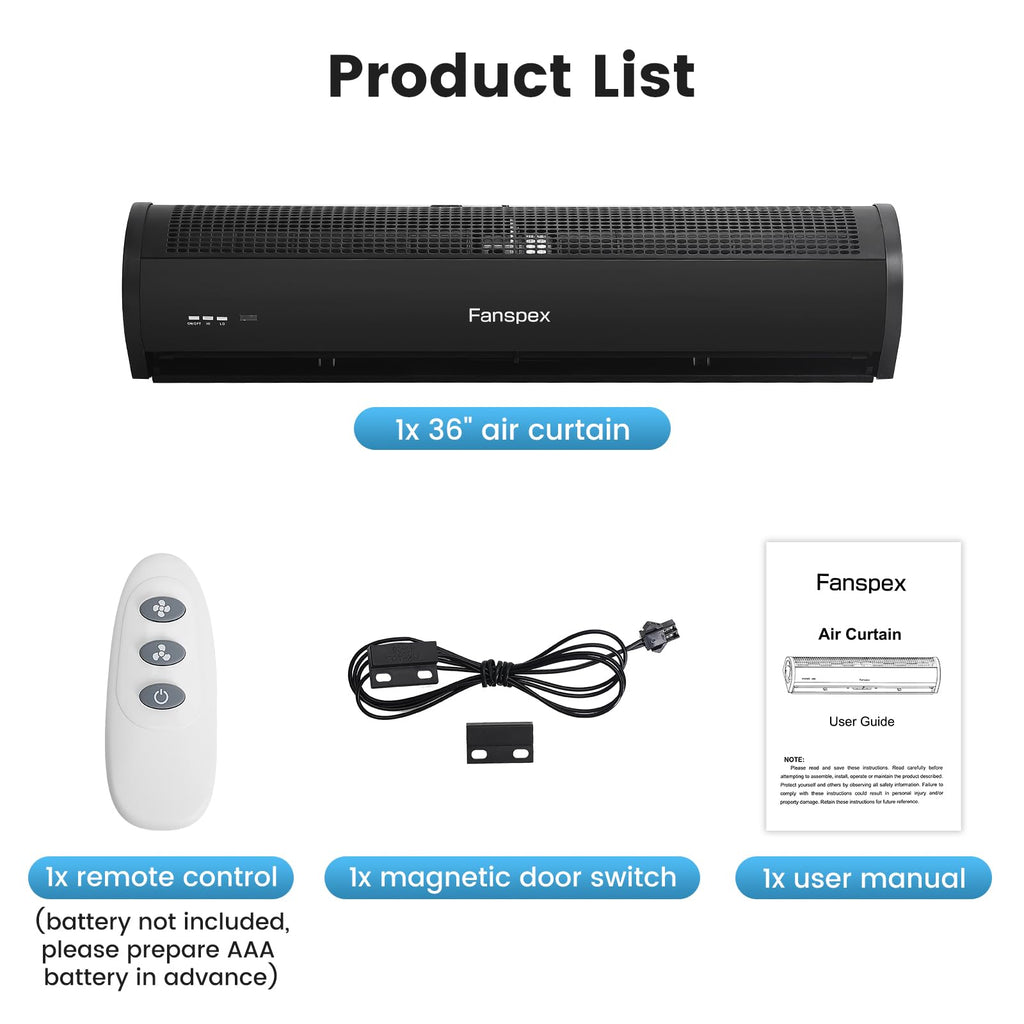 36" Wall Mounted Air Curtain I106898