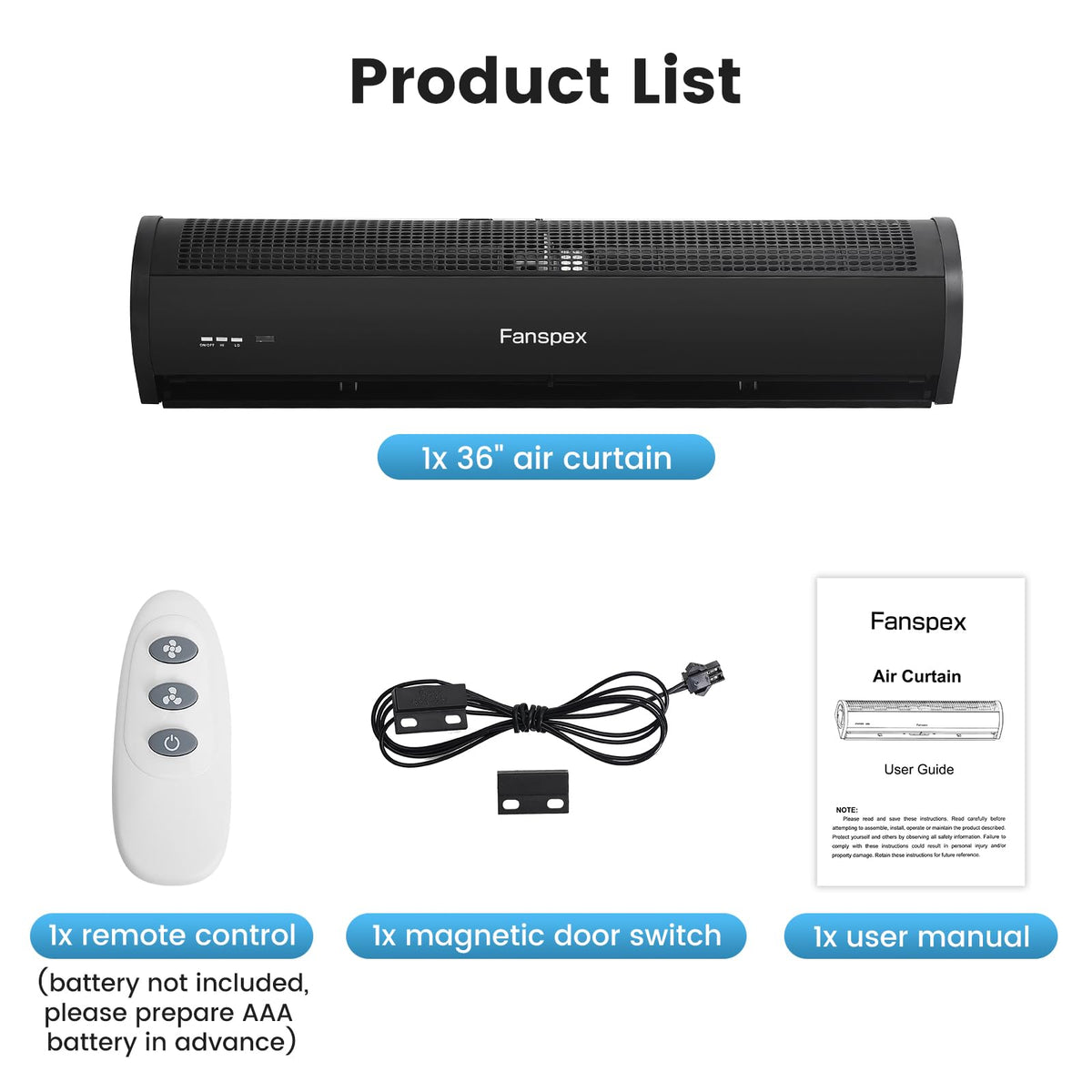 36" Wall Mounted Air Curtain I106898