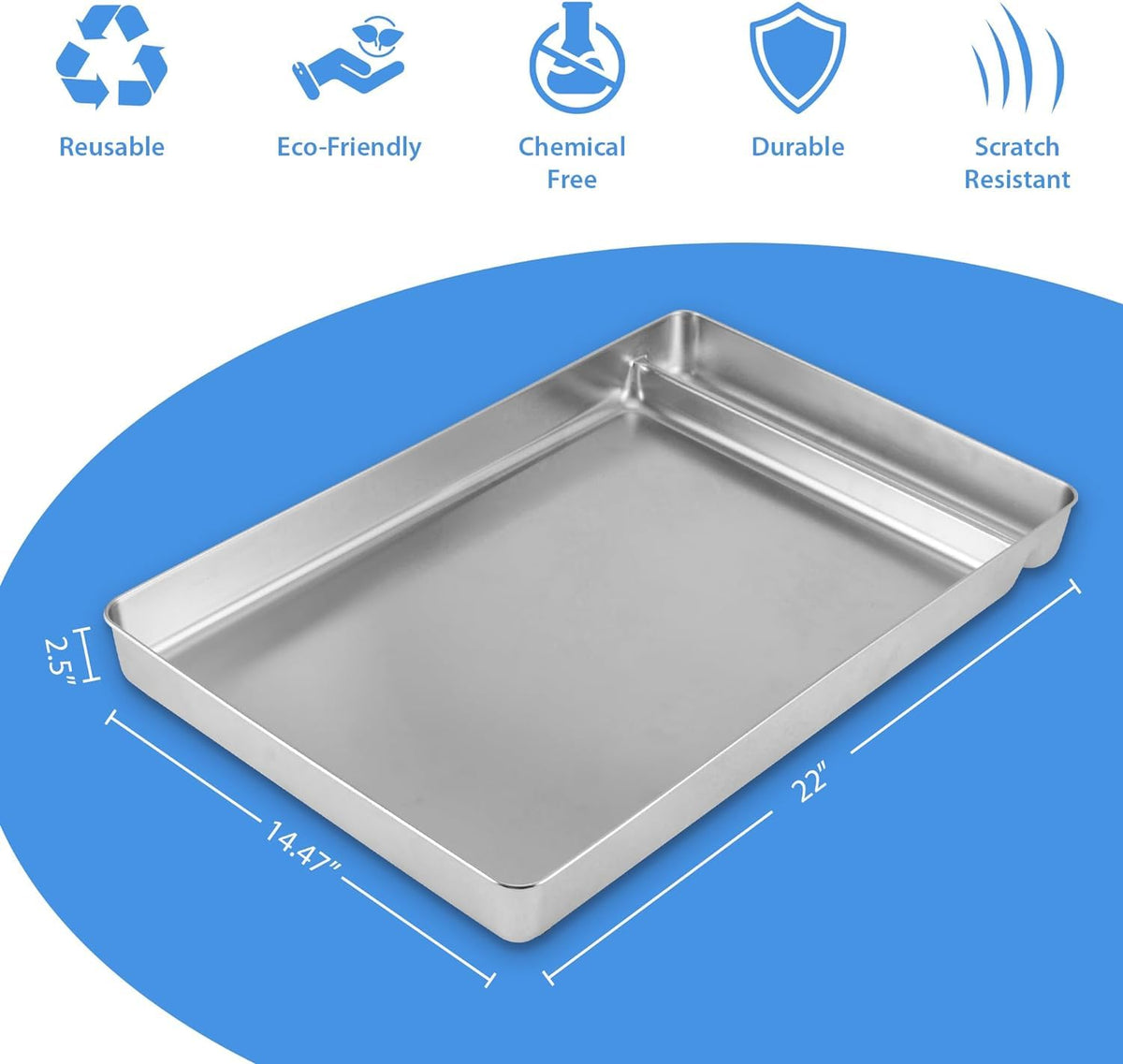 Stainless Steel Reusable Litter Tray T14864
