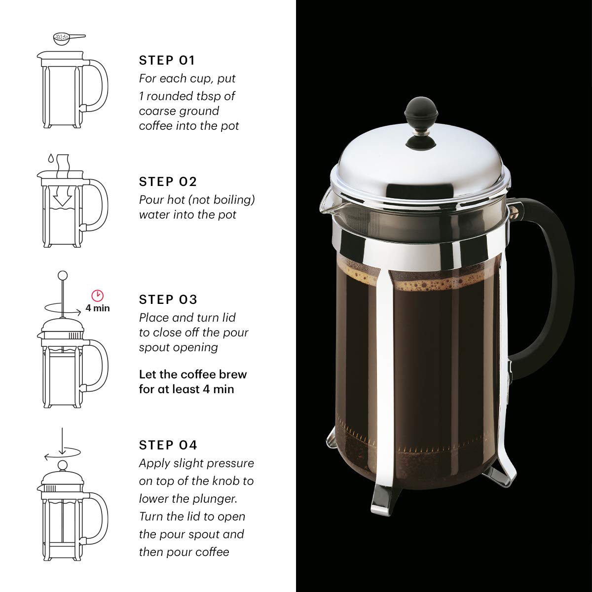 51oz Borosilicate Glass French Press Coffee Maker A22888