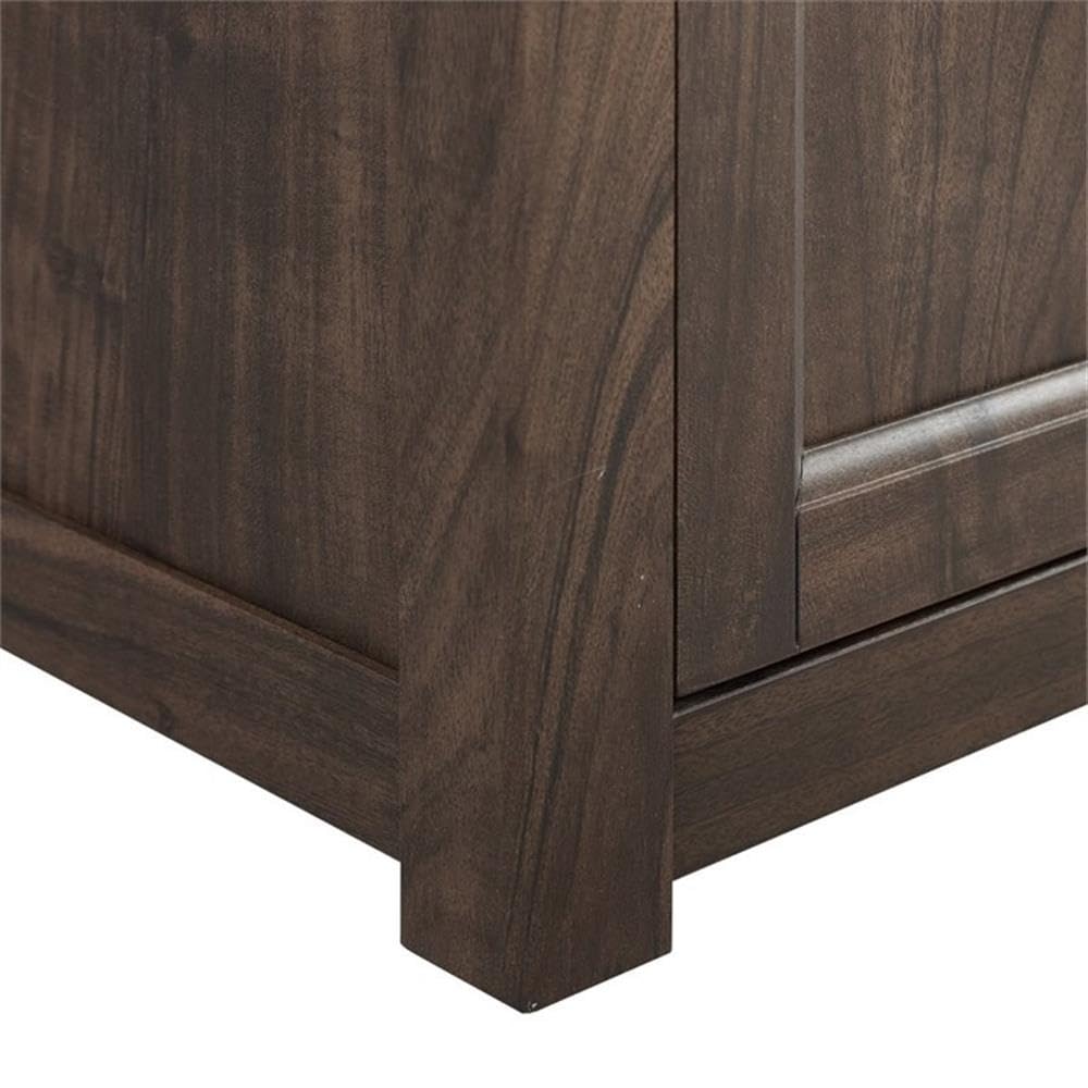 58" Rustic Wood Corner TV Stand, Dark Walnut Z958075
