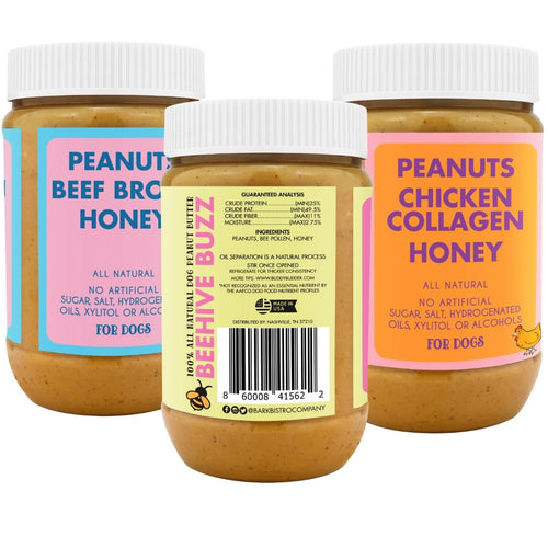 100% Natural Dog Peanut Butter Set of 3 17oz Jars X8457