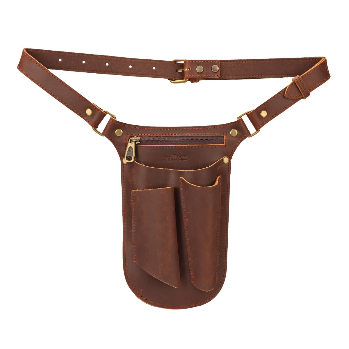 Brown Leather Gardening Tool Belt with 4 Pockets A284548