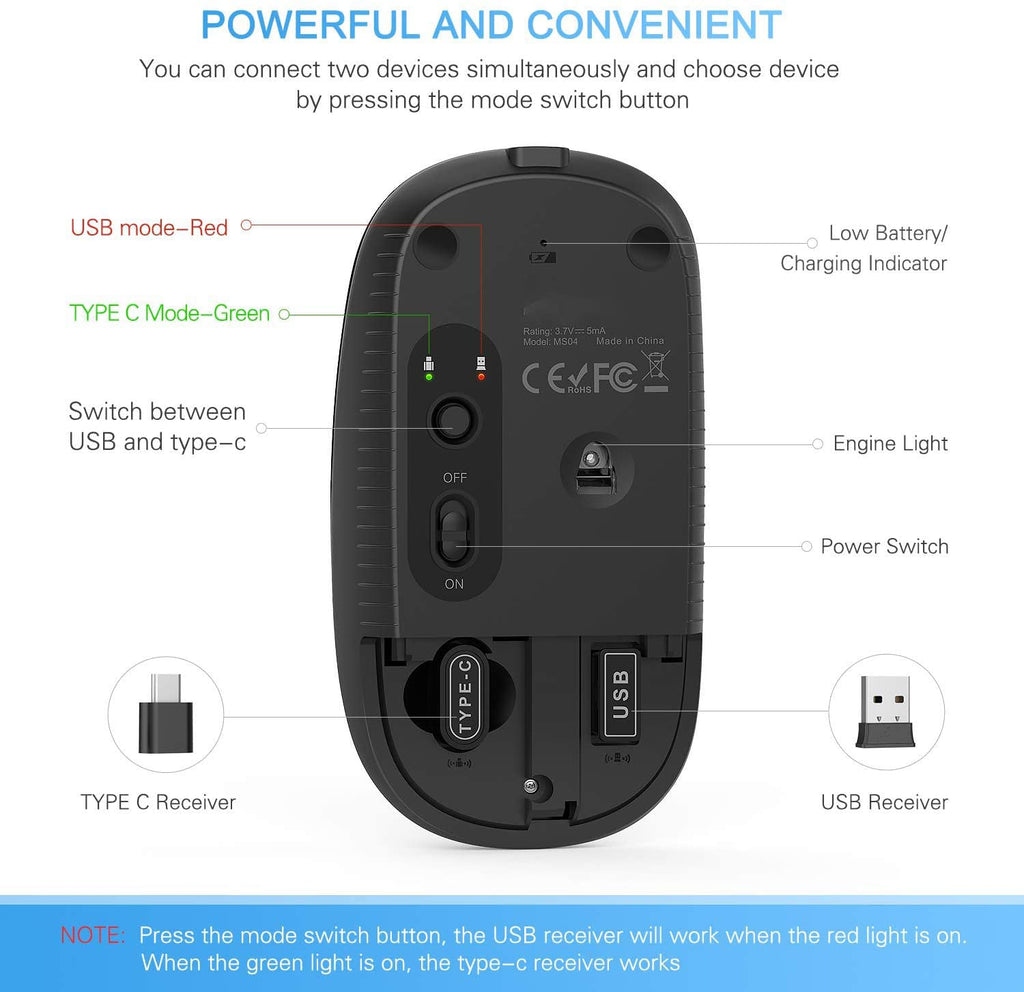 Type C Wireless Mouse, Black R48875