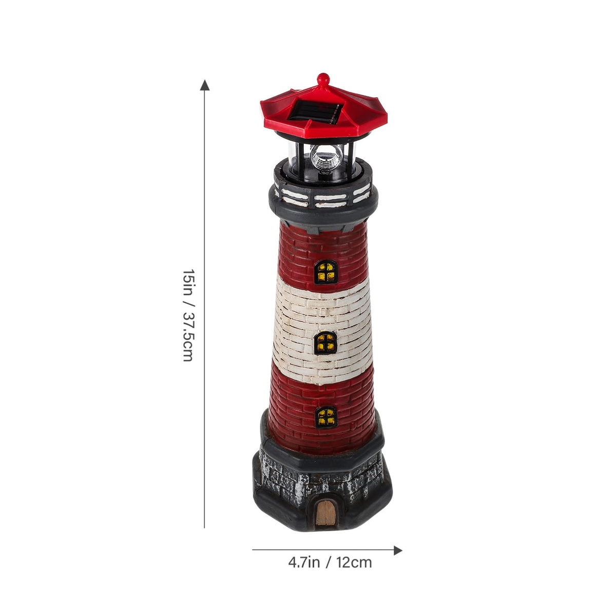 Solar Lighthouse Statue with Solar Light Waterproof Outdoor Decor K6129