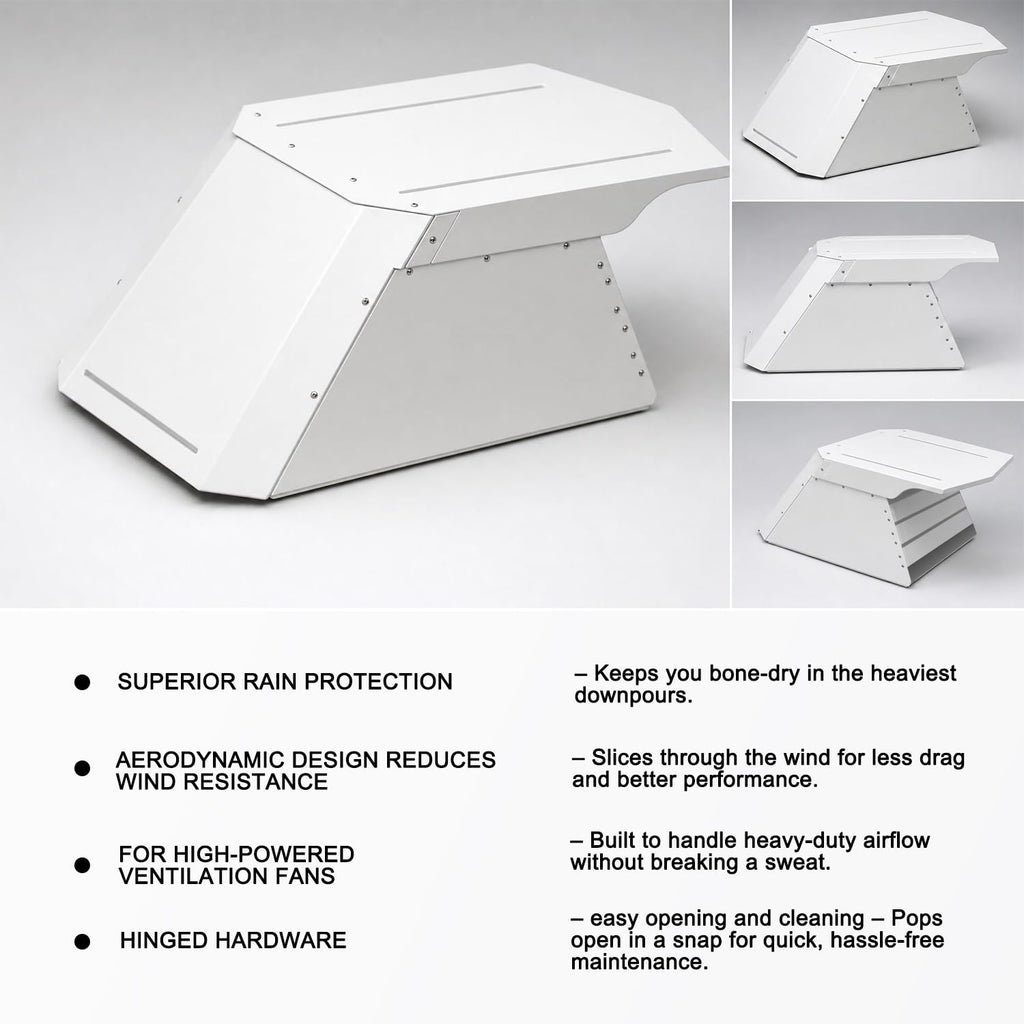 RV Roof Vent Cover, Metal, Rainproof, Universal Fit Q5691