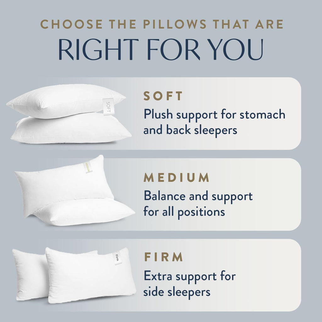 100% Cotton King Size Bed Pillows Set of 2 K334