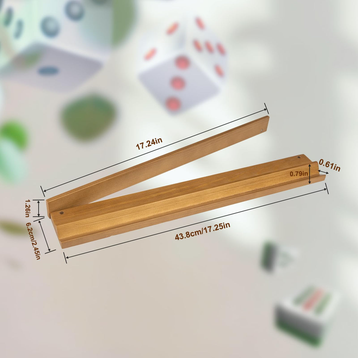 Wooden Mahjong Racks Set with Magnetic Pushers, 4 Racks & 4 Pushers J362