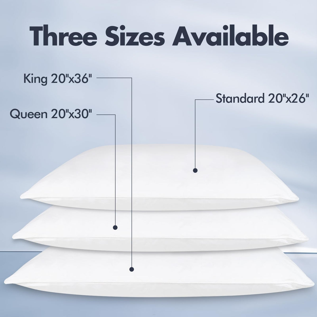 Soft Fluffy Queen Size Bed Pillows Set of 2 Cotton Cover E9572