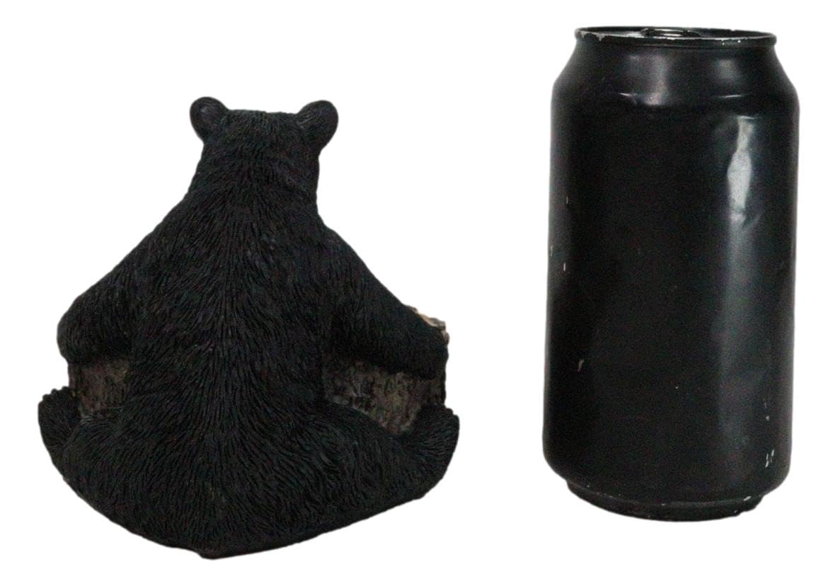 Black Bear Tree Trunk Coaster Holder with 4 Coasters X226