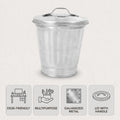 Silver Mini Galvanized Trash Can with Lid A1814