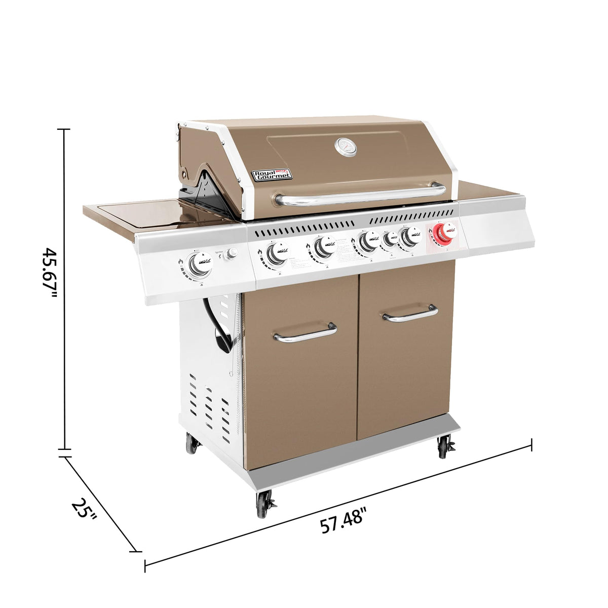 5-Burner Propane Gas Grill with Side Burner T1485