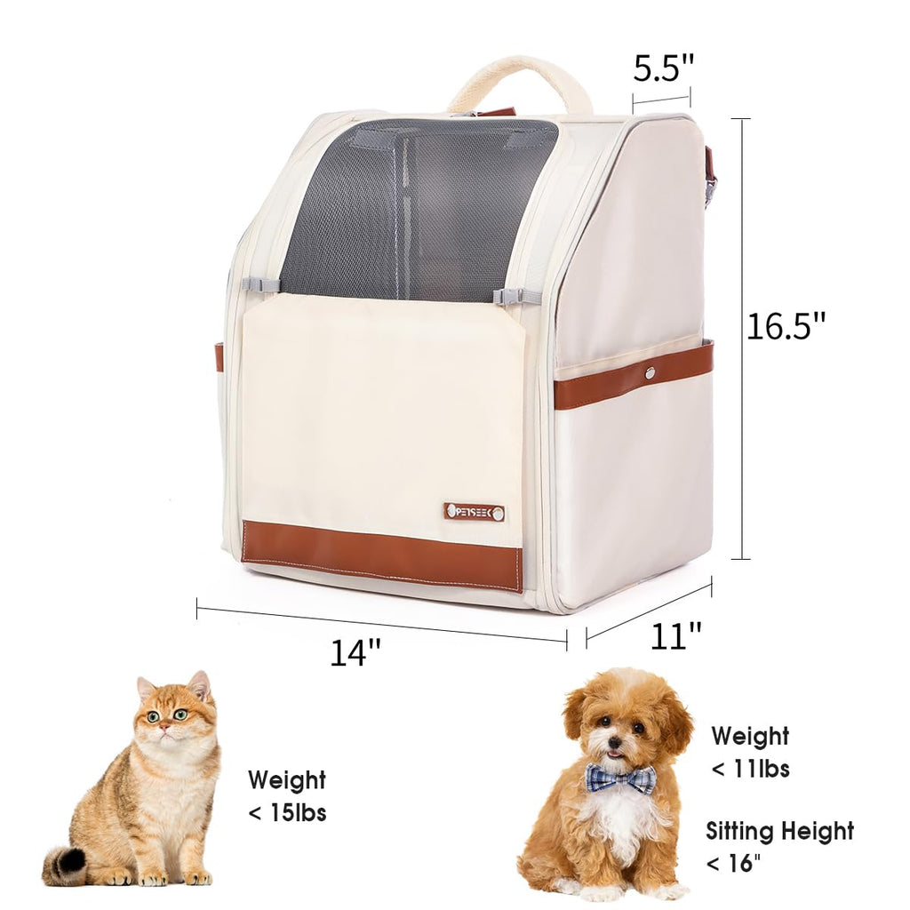 White Breathable Mesh Pet Backpack N5961