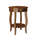 Round Accent Table with Storage Shelf F141