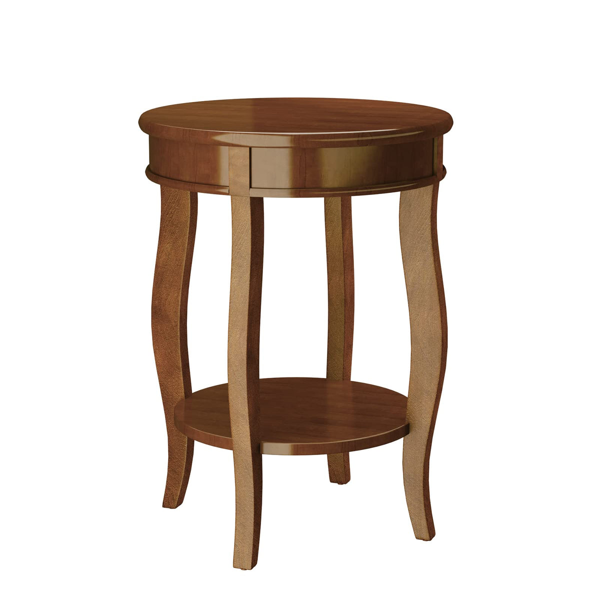 Round Accent Table with Storage Shelf F141