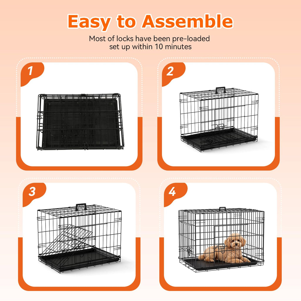 24" Foldable Metal Dog Crate R168948