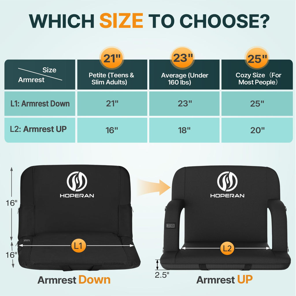 Heated Stadium Seats with Back Support I61009