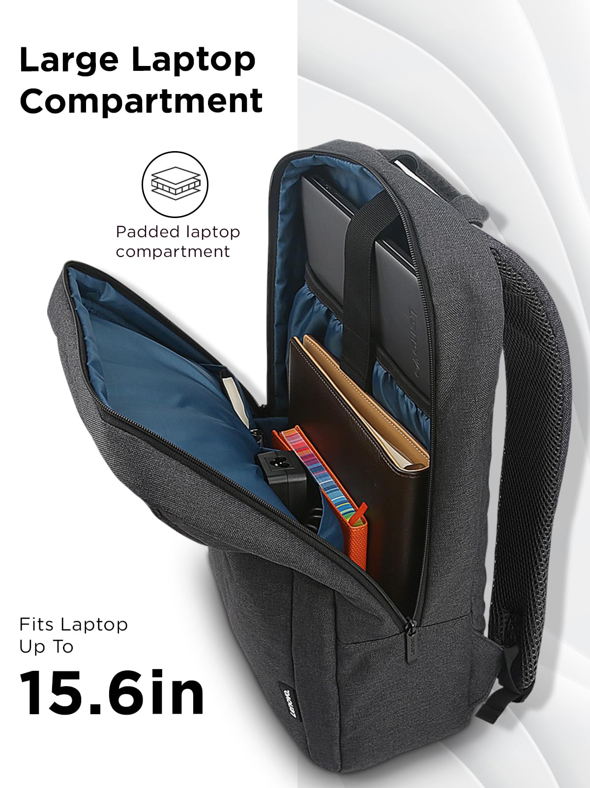 Black 15.6-Inch Laptop Backpack L5377