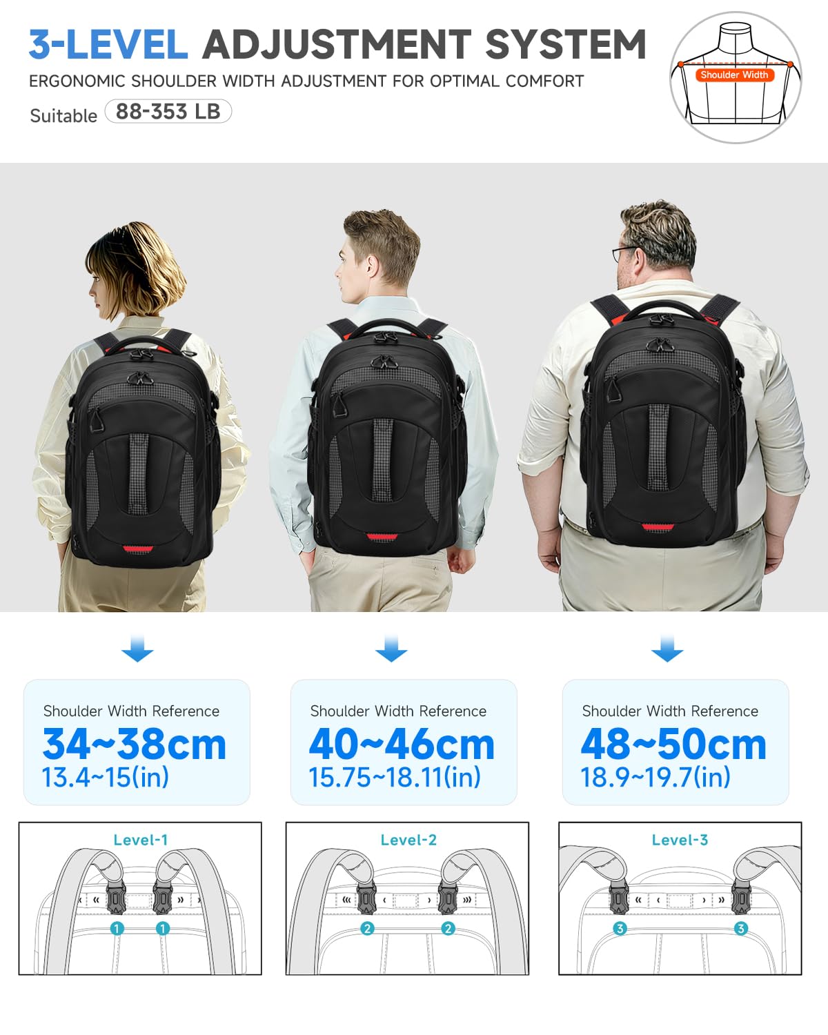 2-in-1 Detachable Backpack with Wheels Q9999