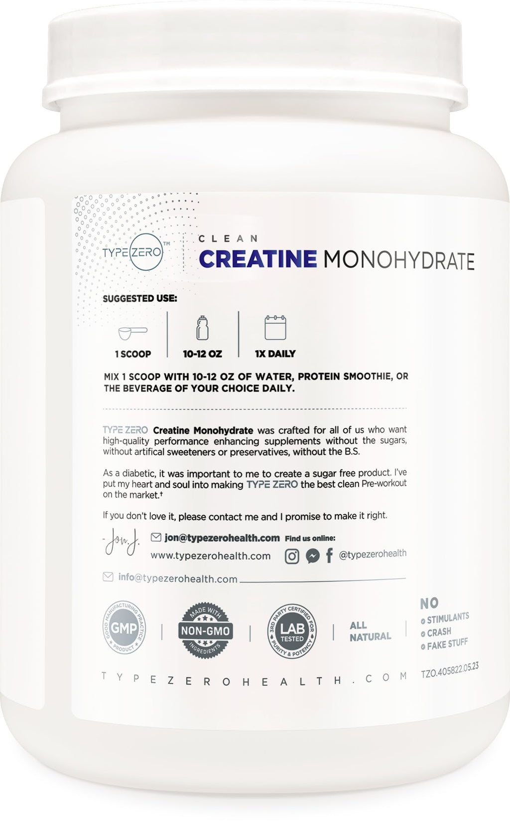 Unflavored Micronized Creatine Monohydrate 1 KG T8543