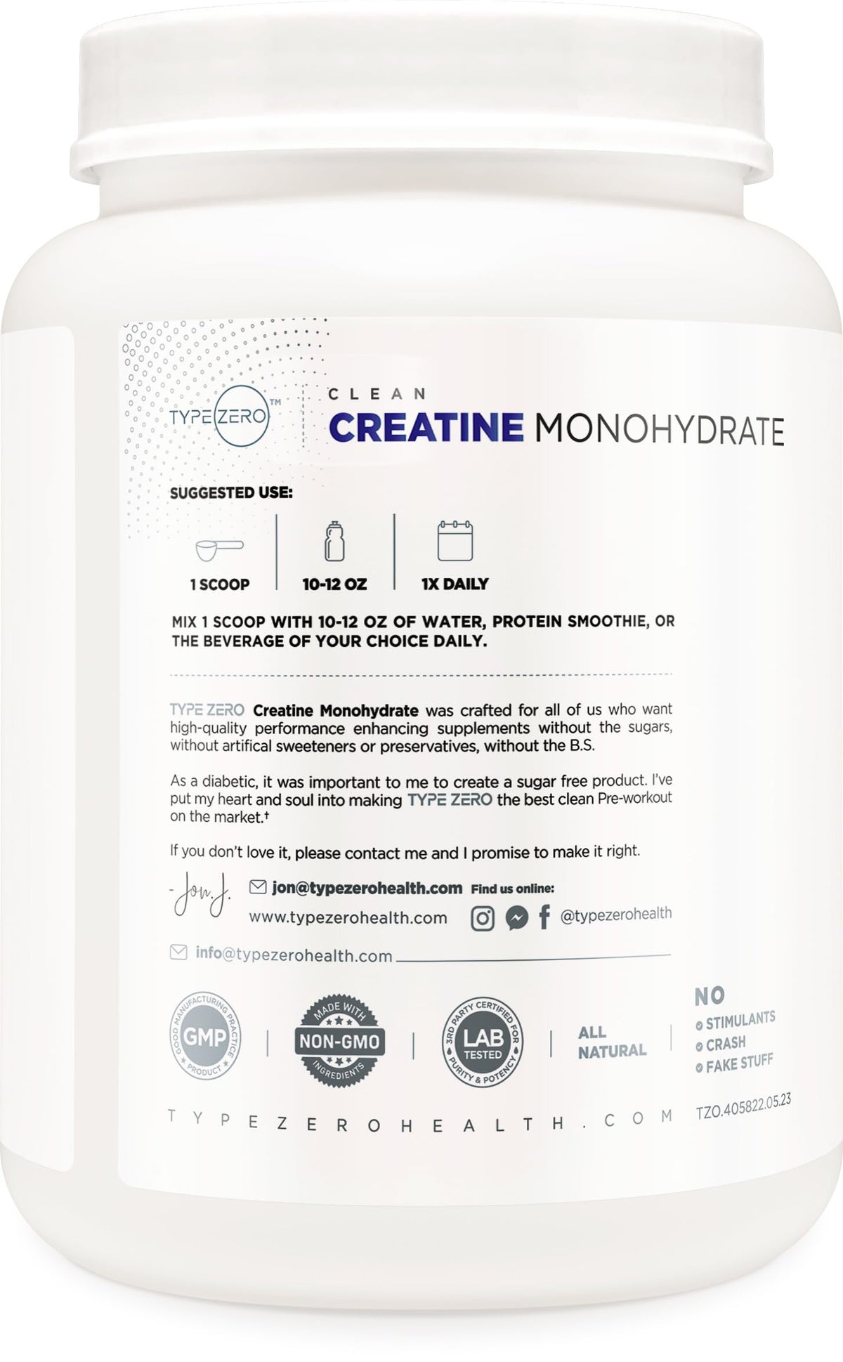 Unflavored Micronized Creatine Monohydrate 1 KG T8543